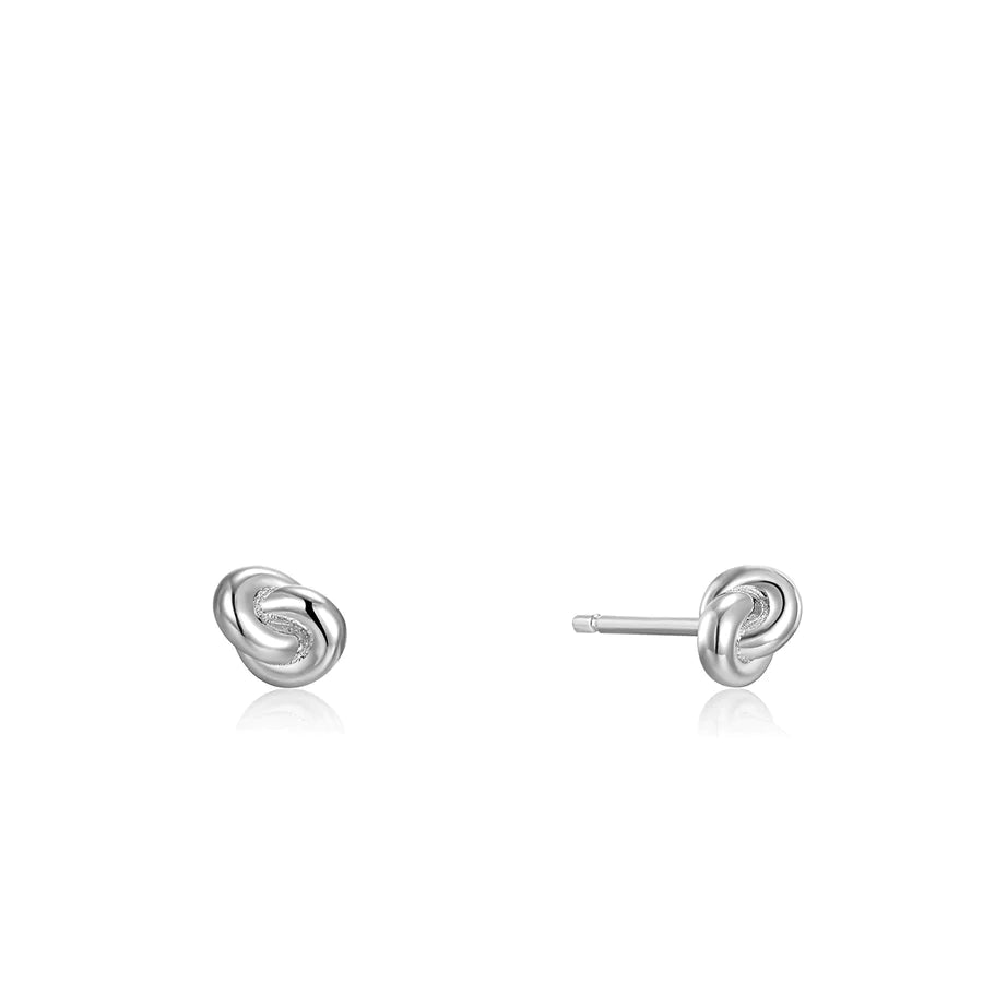 Ania Haie Sterling Silver Dainty Knot Stud Earrings