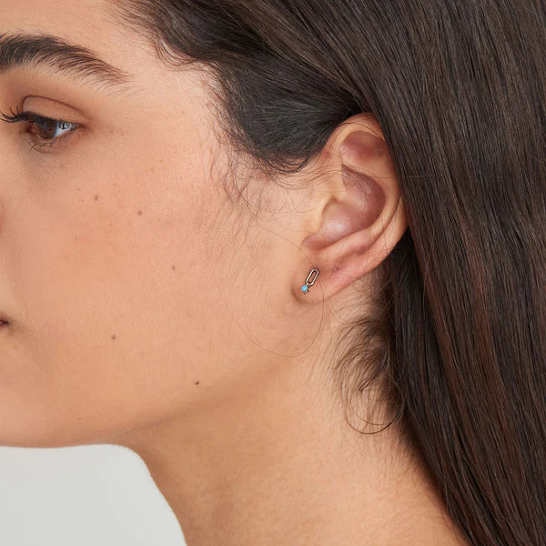 Ania Haie Sterling Silver Mini Turquoise Stud Earrings