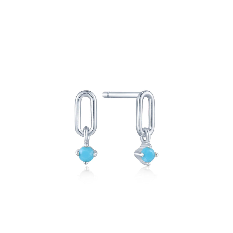 Ania Haie Sterling Silver Mini Turquoise Stud Earrings