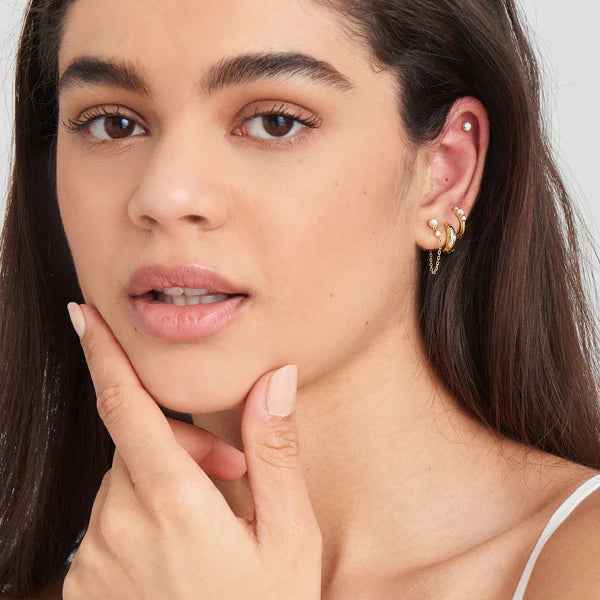 Ania Haie Gold Kyoto Opal and Mother of Pearl Chain Studs
