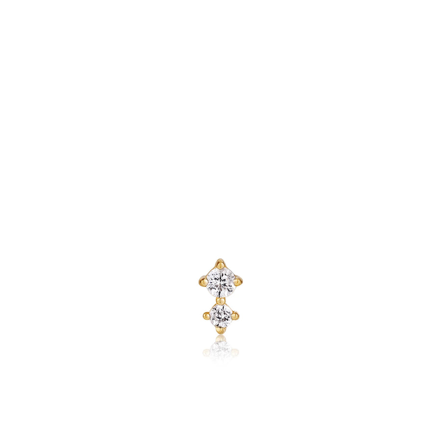 Ania Haie Gold Double CZ Barbell Earring