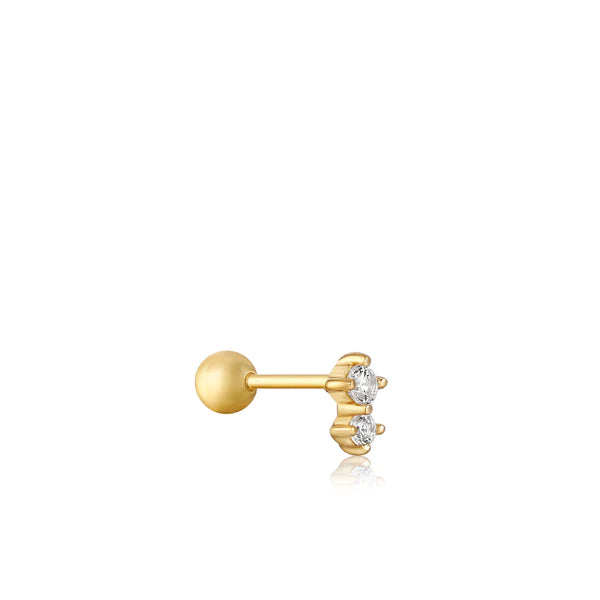 Ania Haie Gold Double CZ Barbell Earring