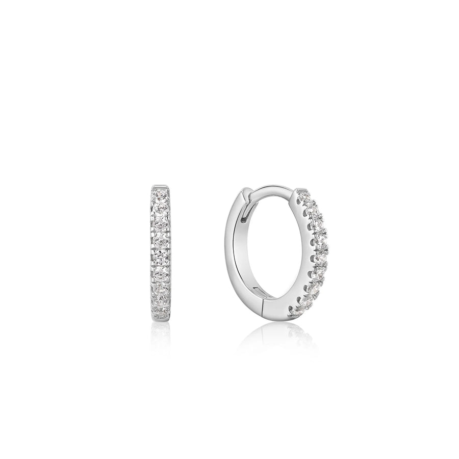 Ania Haie Sterling Silver CZ Hoop Earrings