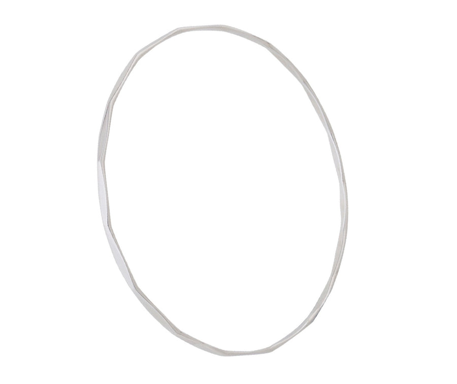 Sterling Silver Plain Faceted Bangle