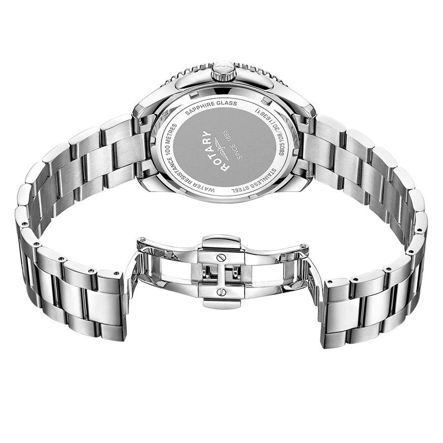 Rotary Gents Stainless Steel 'Henley' GMT Sports Bracelet Watch