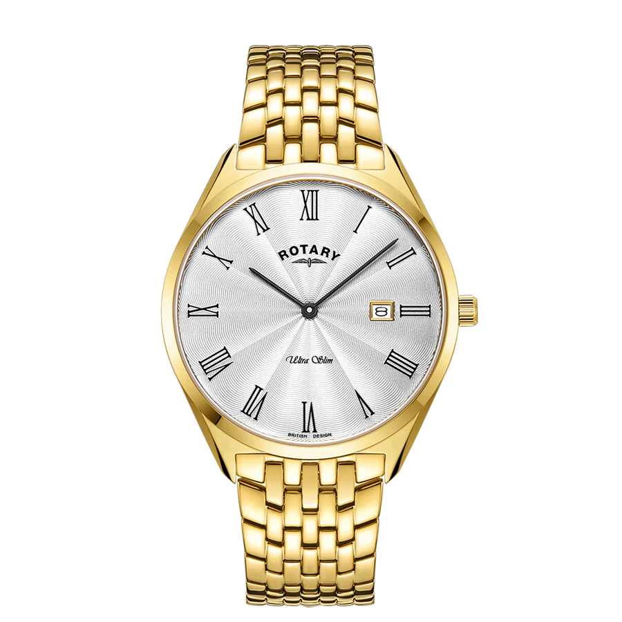 Rotary Gents Gold-Plated Ultra Slim Bracelet Watch