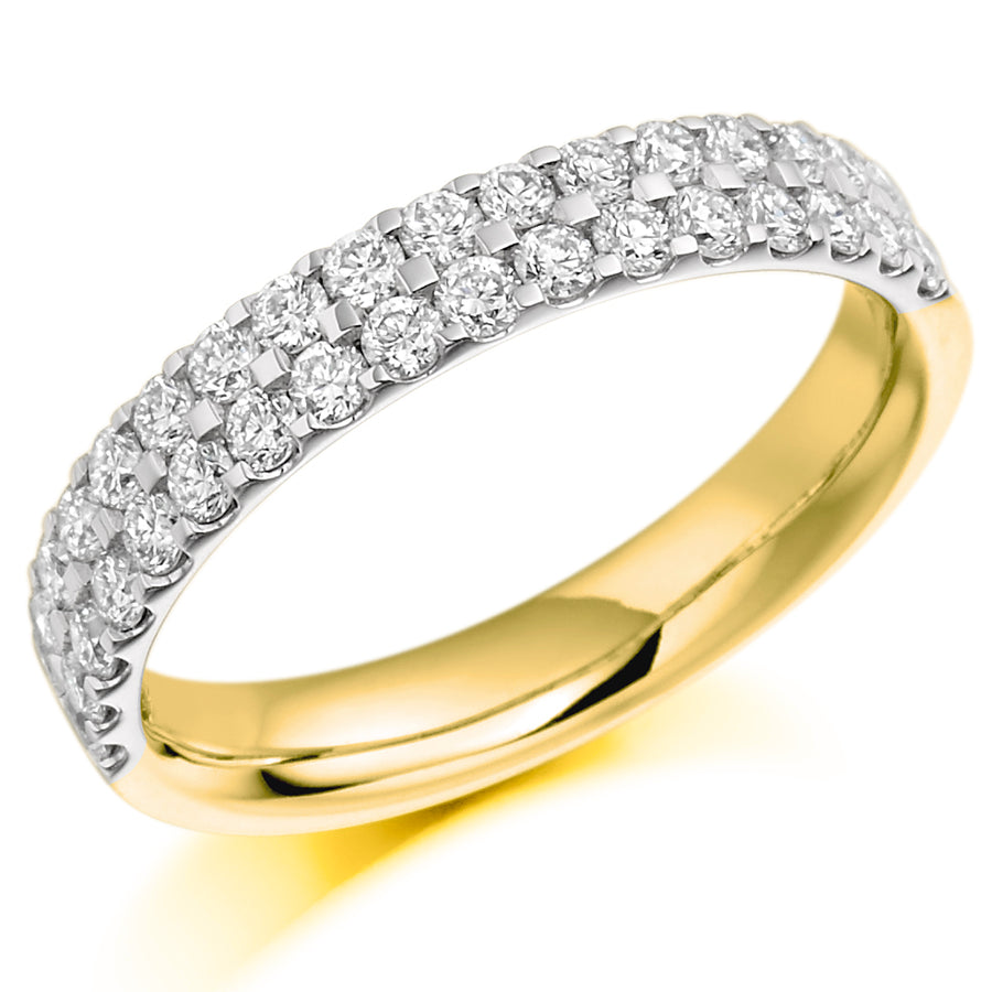 Diamond Double Row Micro-Claw Set Wedding Ring