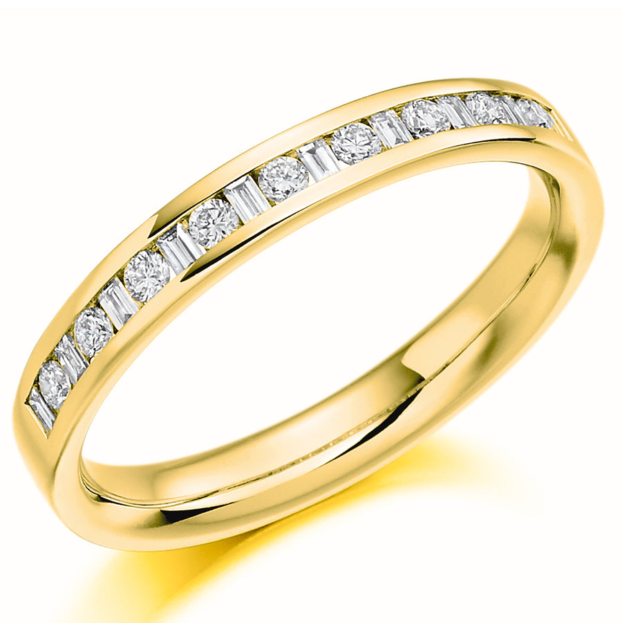 Diamond Mixed-Cut Channel Set Wedding Ring