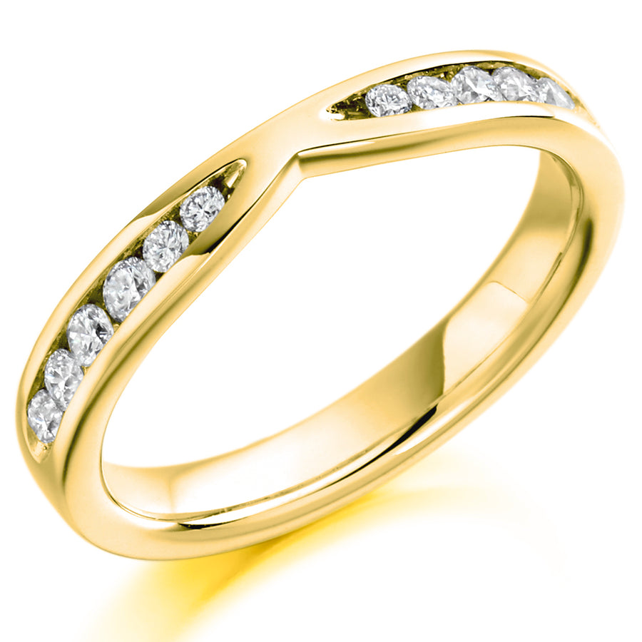 Diamond Shaped Channel Set Wedding Ring