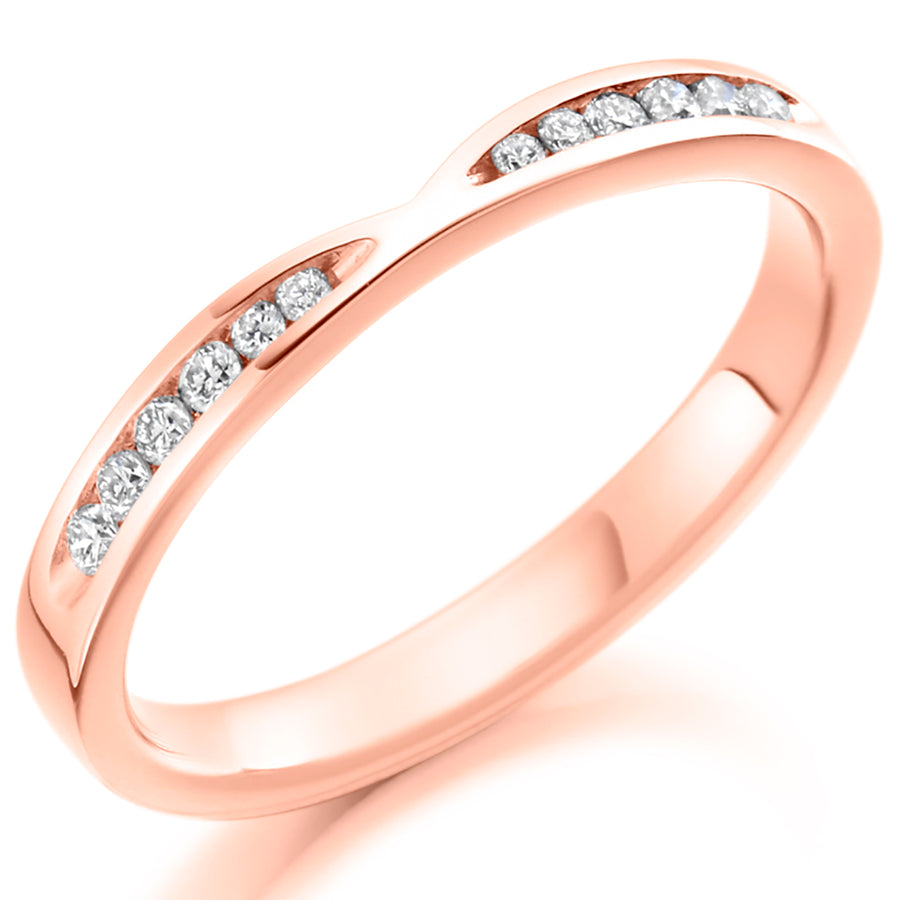 Diamond Shaped Channel Set Wedding Ring