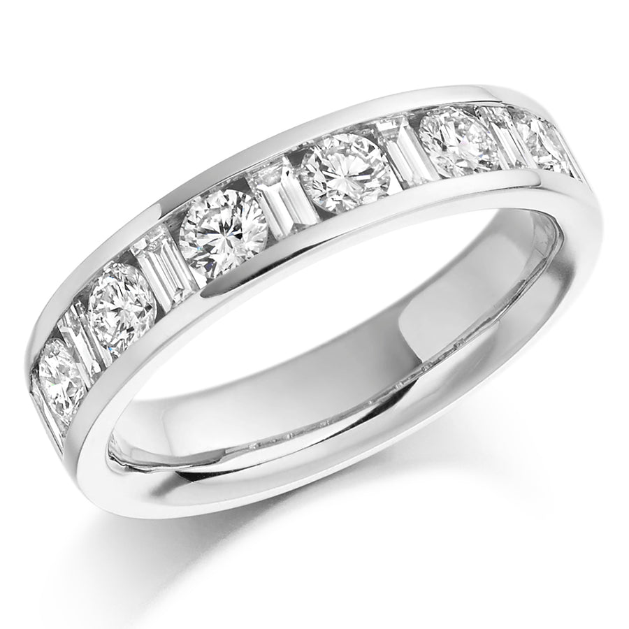 Diamond Mixed-Cut Channel Set Wedding Ring