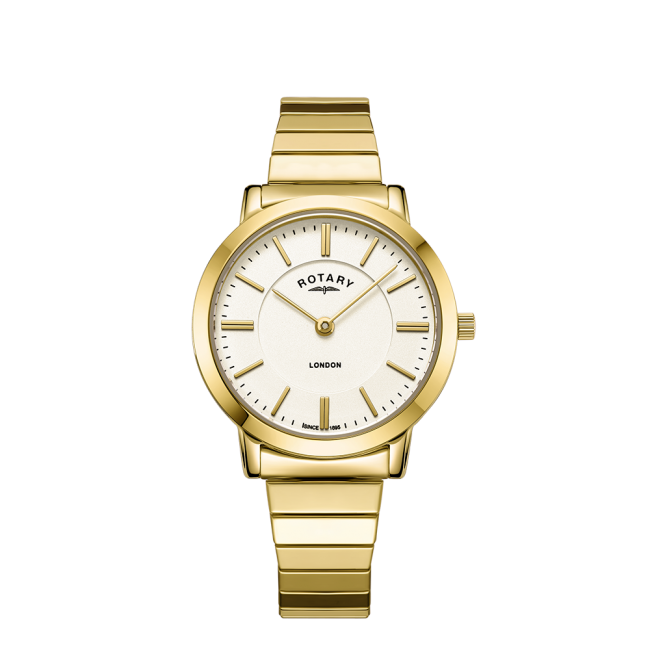 Rotary Ladies Gold Plated Expanding Bracelet Watch