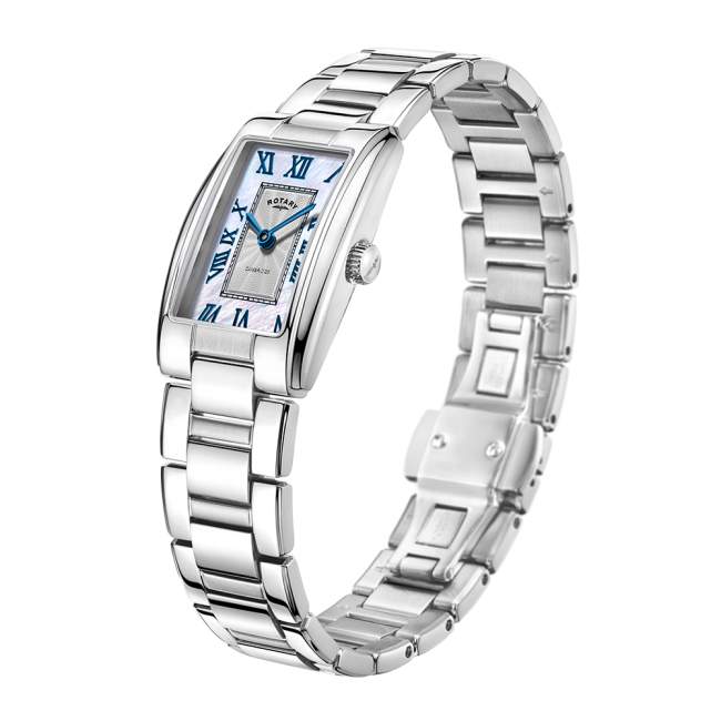 Rotary Ladies Stainless Steel Rectangular Case Bracelet Watch