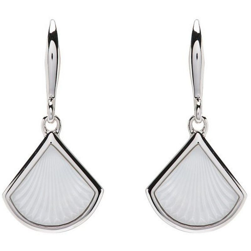 Unique Ladies Sterling Silver Mother-Of-Pearl Shell Drop Earrings