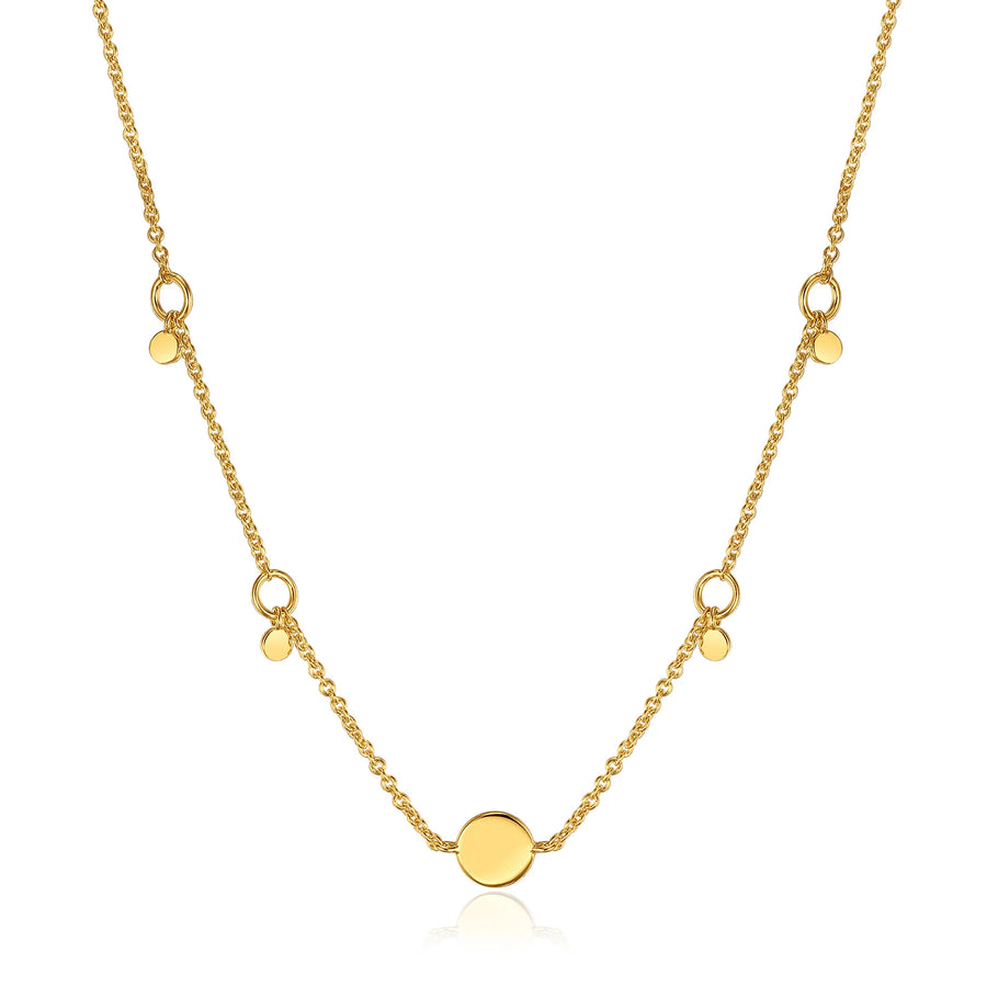 Ania Haie Gold Geometry Drop Disc Necklace