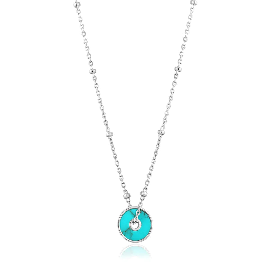 Ania Haie Sterling Silver Turquoise Disc Necklace