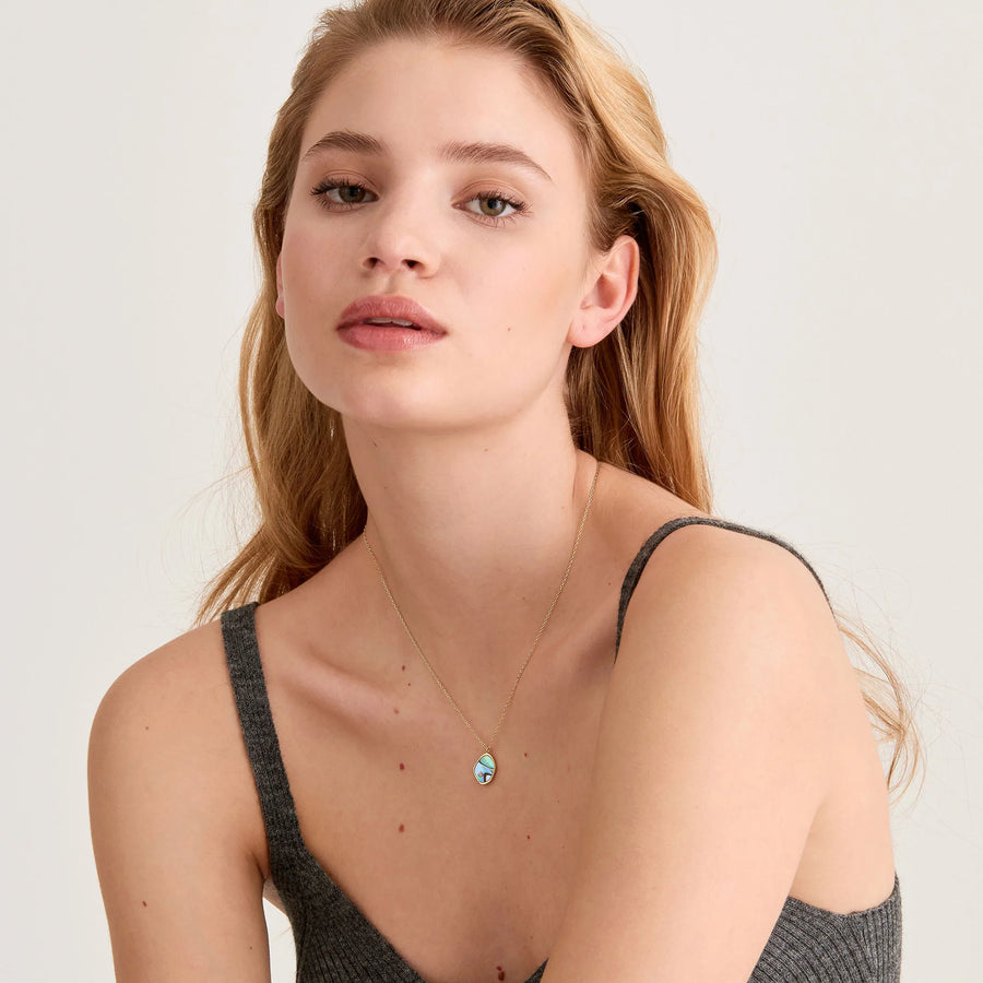 Ania Haie Gold Tidal Abalone & CZ Necklace