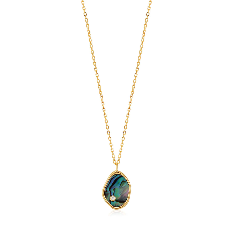 Ania Haie Gold Tidal Abalone & CZ Necklace