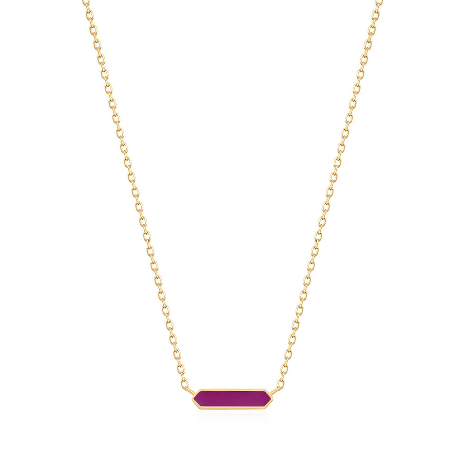 Ania Haie Gold Berry Enamel Bar Necklace