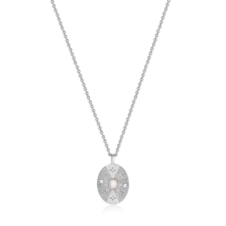 Ania Haie Sterling Silver Scattered Stars Kyoto Opal Disc Necklace