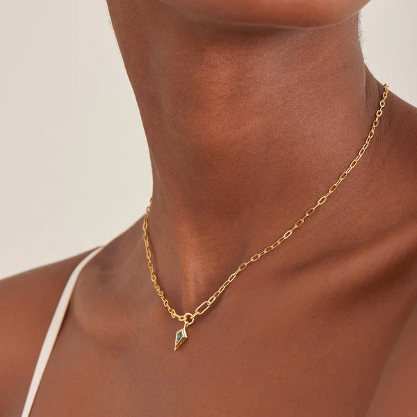 Ania Haie Gold CZ Teal Drop Necklace