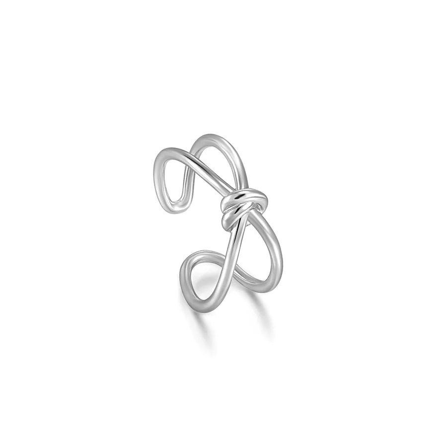 Ania Haie Sterling Silver Knot Double Band Adjustable Ring
