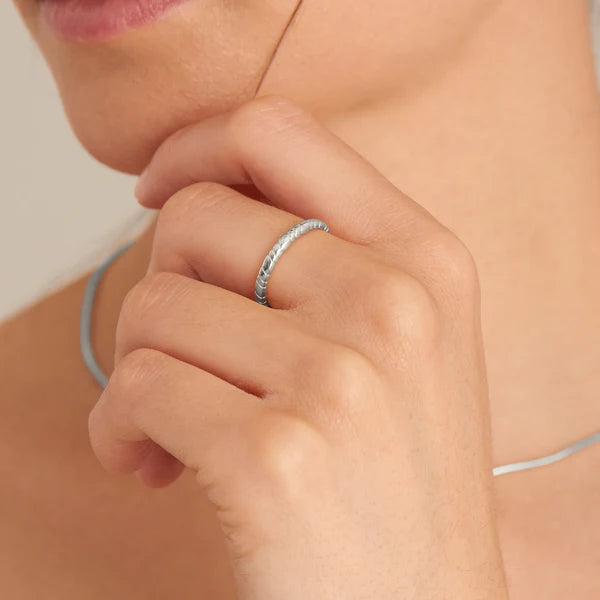 Ania Haie Sterling Silver Smooth Twisted Adjustable Ring