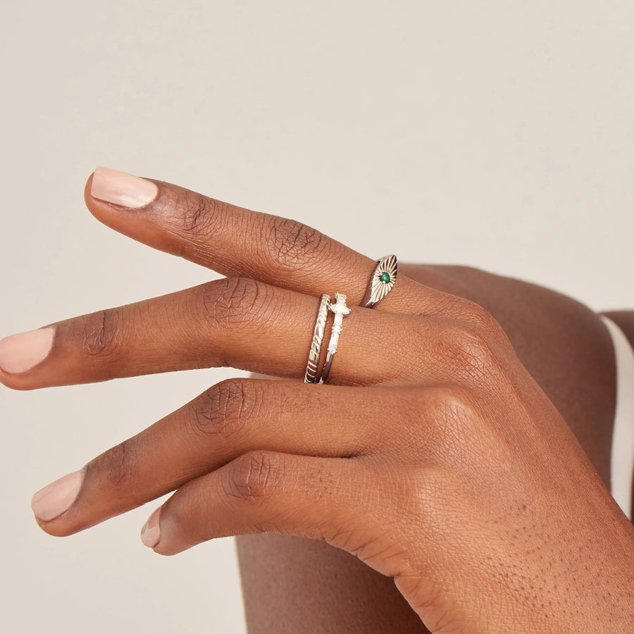 Ania Haie Sterling Silver Smooth Twisted Adjustable Ring