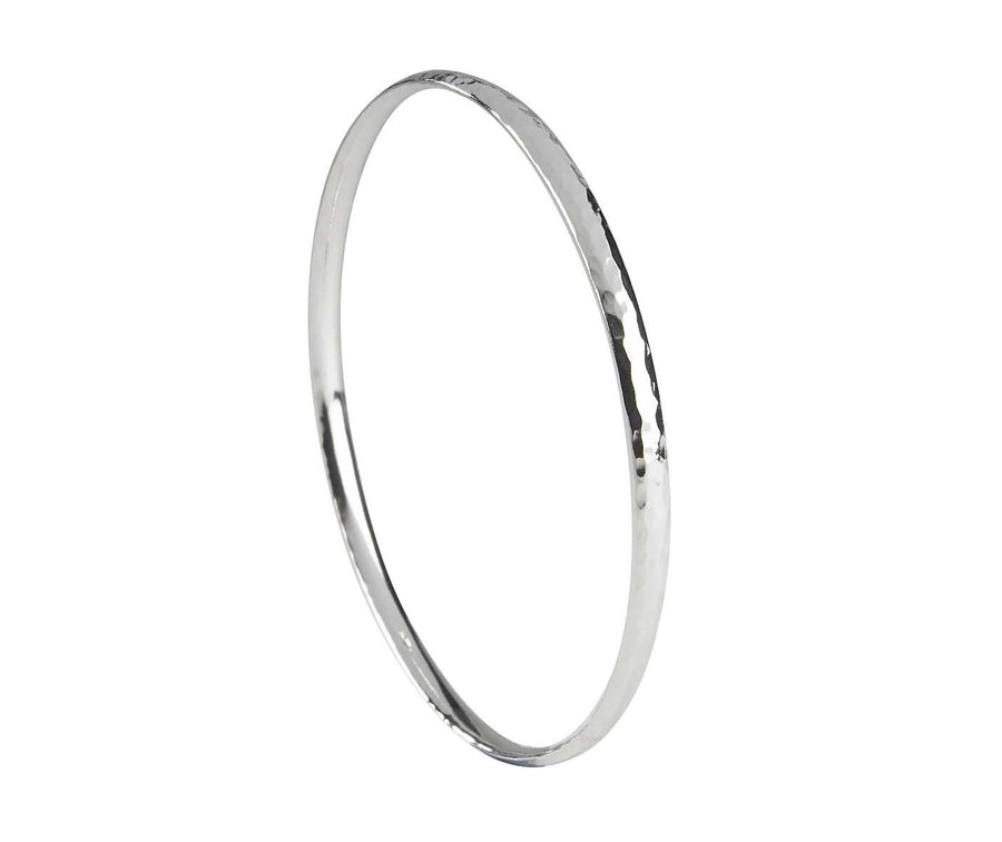 Sterling Silver Hammered Court Bangle