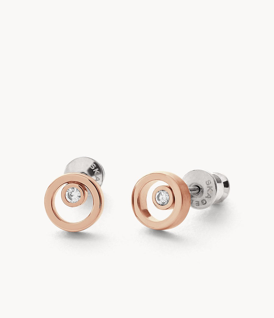 Skagen Rose Gold-Tone Crystal Earrings