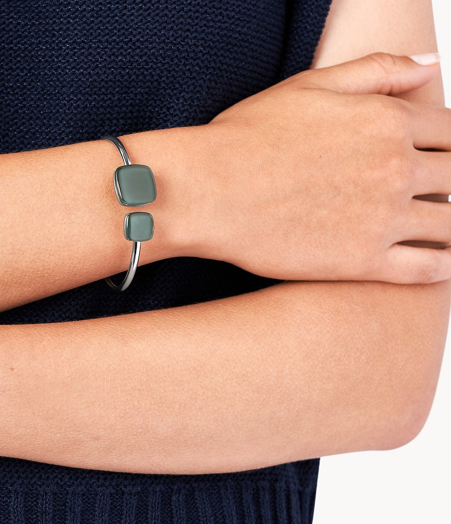 Skagen Green Square Steel Bangle