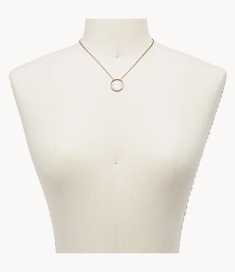 Skagen Rose Gold-Tone Mother of Pearl Necklace