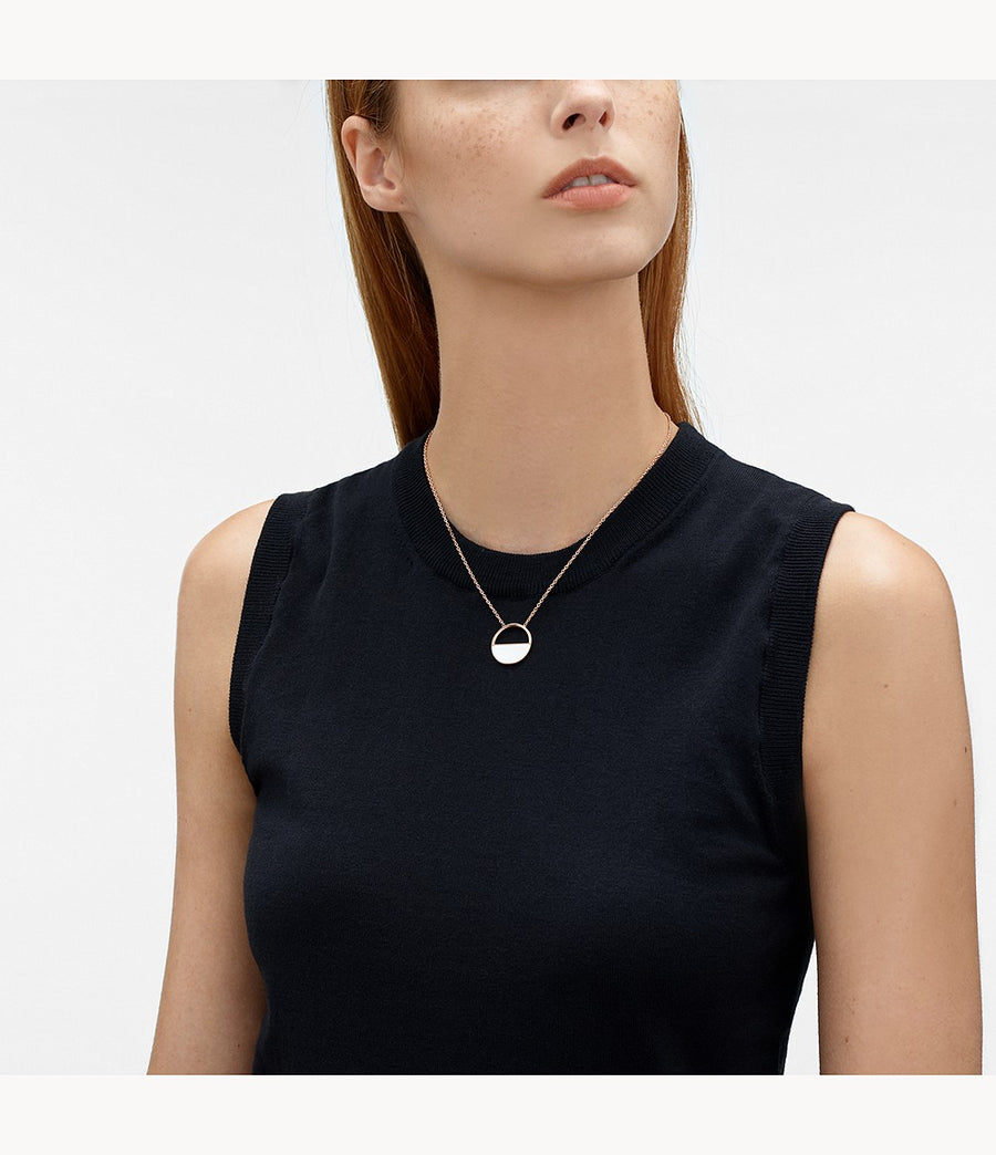 Skagen Rose Gold-Tone Mother of Pearl Necklace