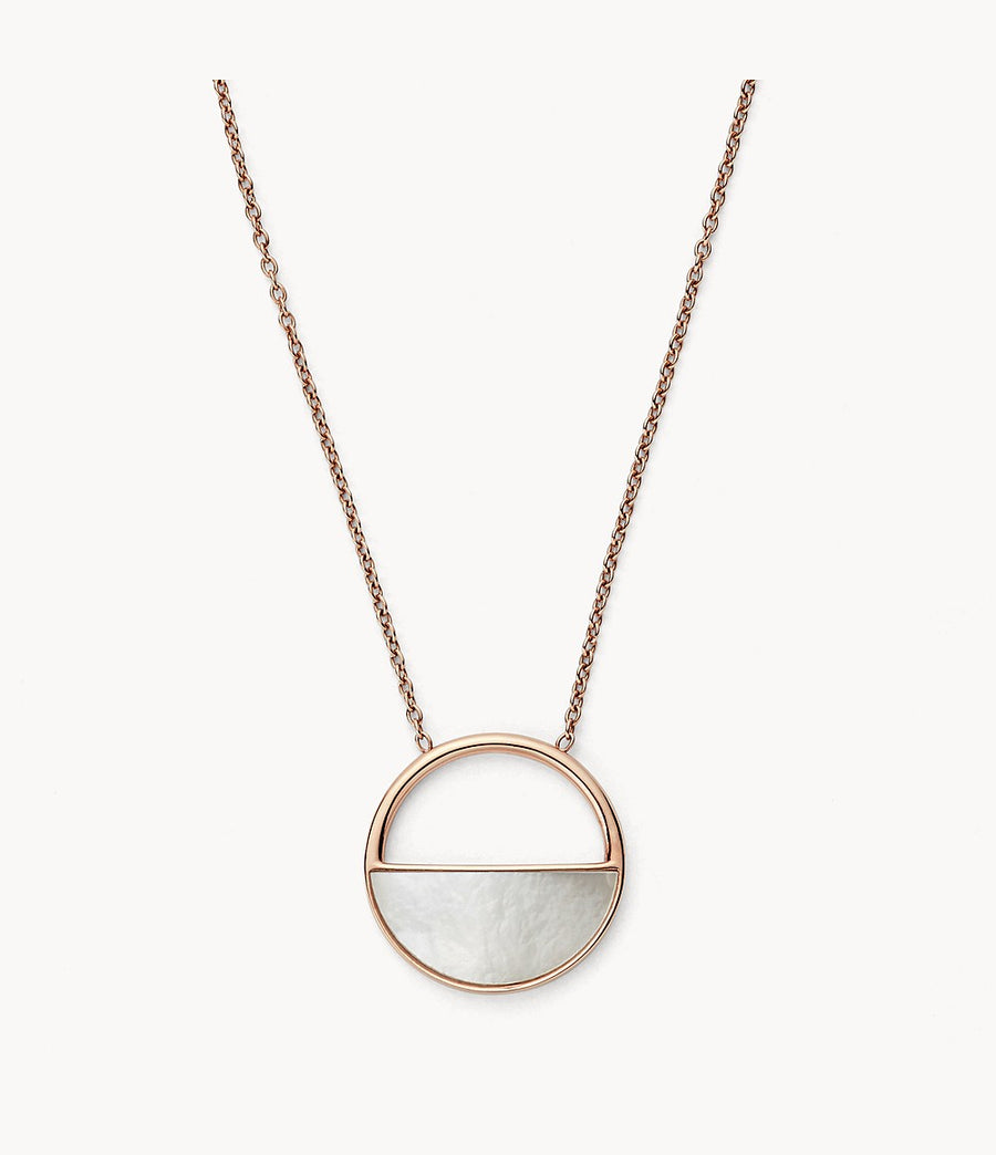 Skagen Rose Gold-Tone Mother of Pearl Necklace