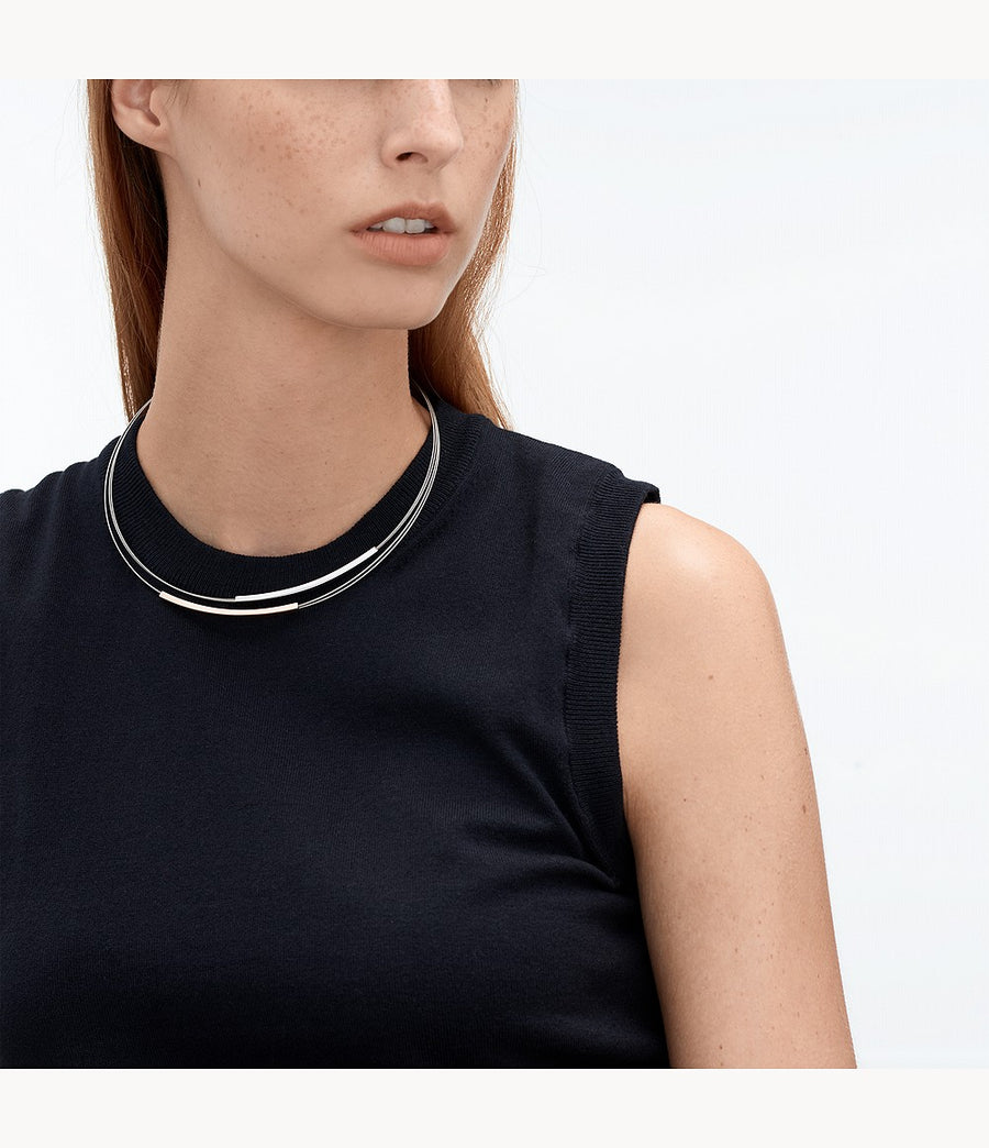 Skagen Two-Tone Wire Necklace