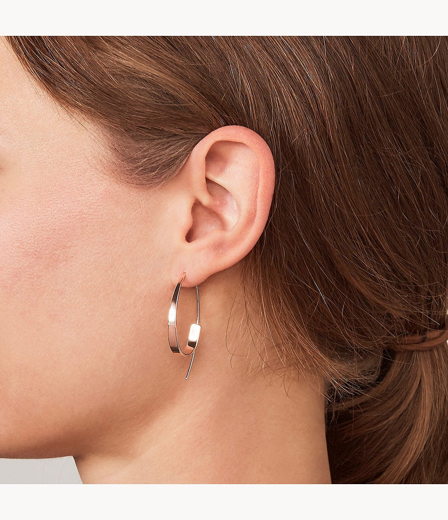Skagen Two-Tone Threader Curl Earrings