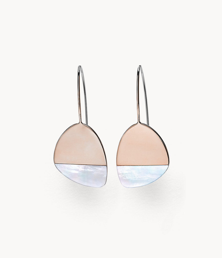 Skagen Rose Gold & Mother Of Pearl Threader Earrings