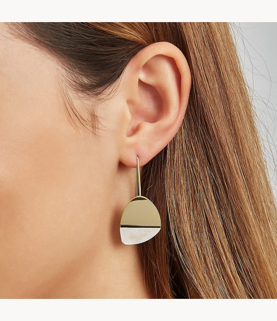 Skagen Rose Gold & Mother Of Pearl Threader Earrings