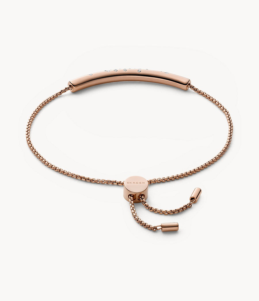 Skagen Rose Gold-Tone CZ Half Cuff Bracelet