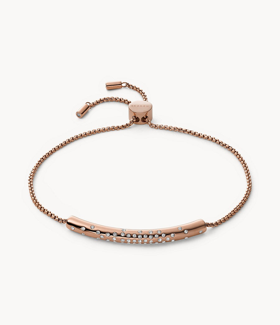 Skagen Rose Gold-Tone CZ Half Cuff Bracelet