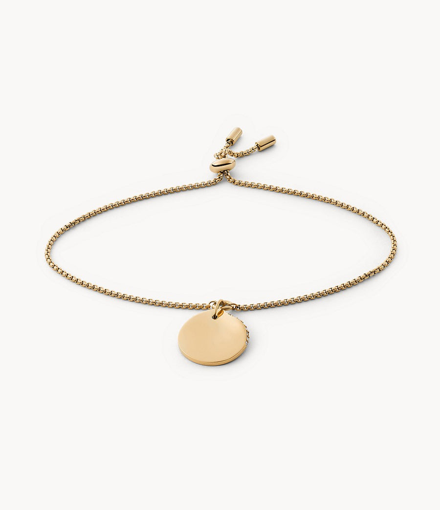 Skagen Gold-Tone Disk and Chain Toggle Bracelet