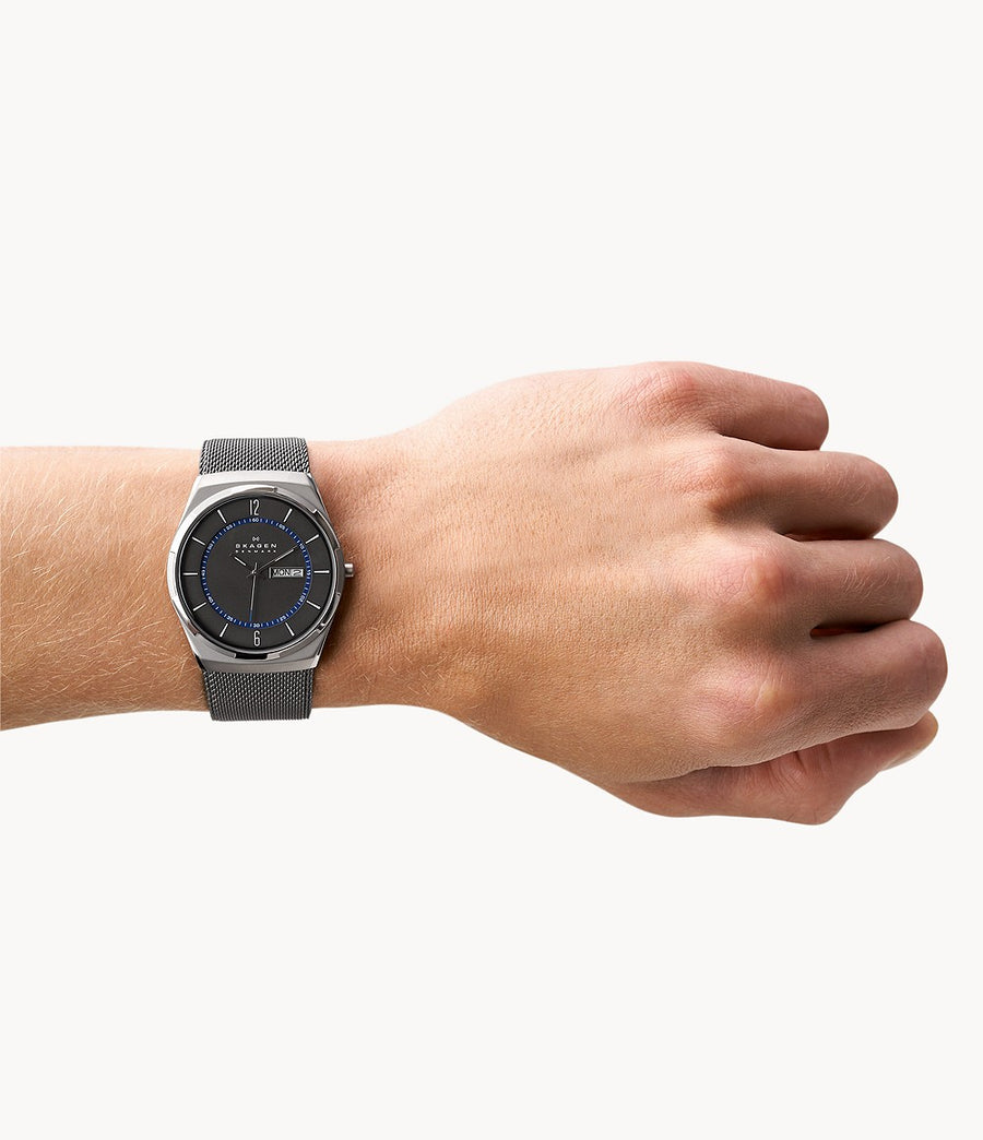 Skagen Gents Titanium Blue Detail Watch Bensons of Ludlow