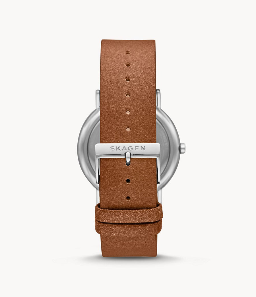 Skagen Gents Medium Brown Leather Watch