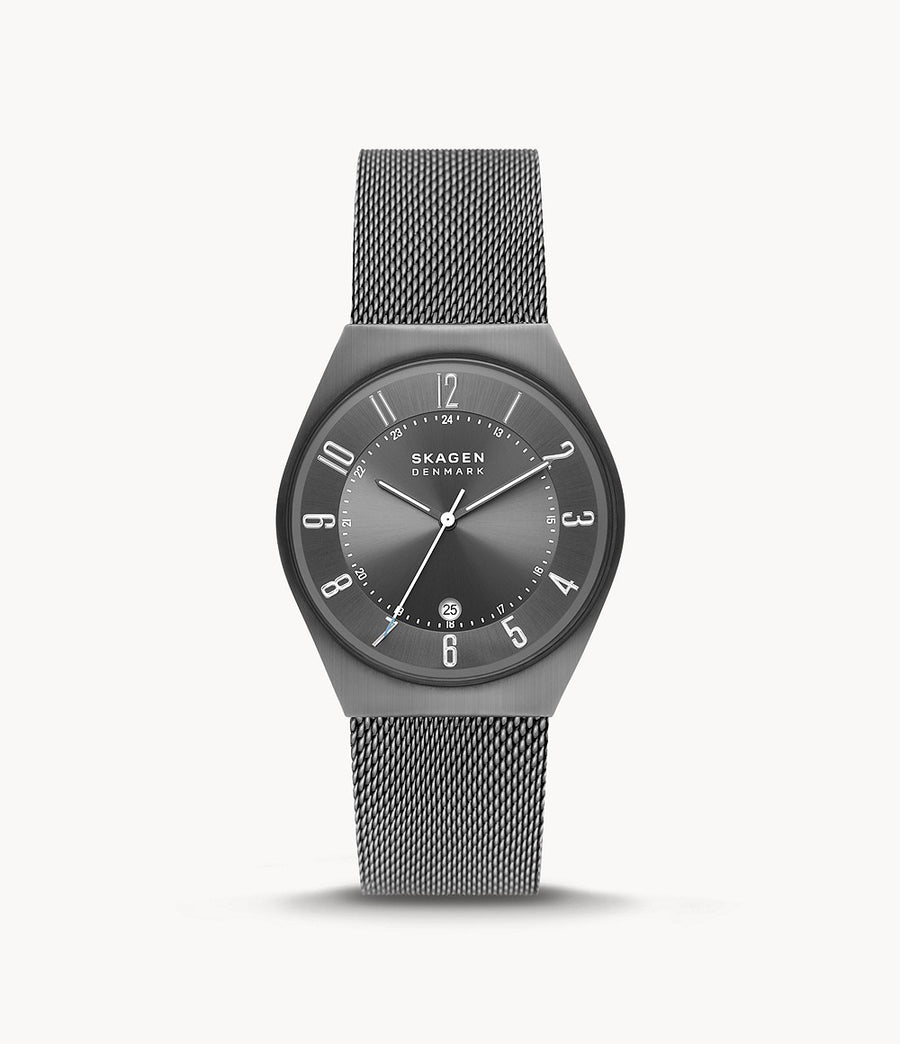 Skagen Gents Charcoal Stainless Steel Mesh Watch