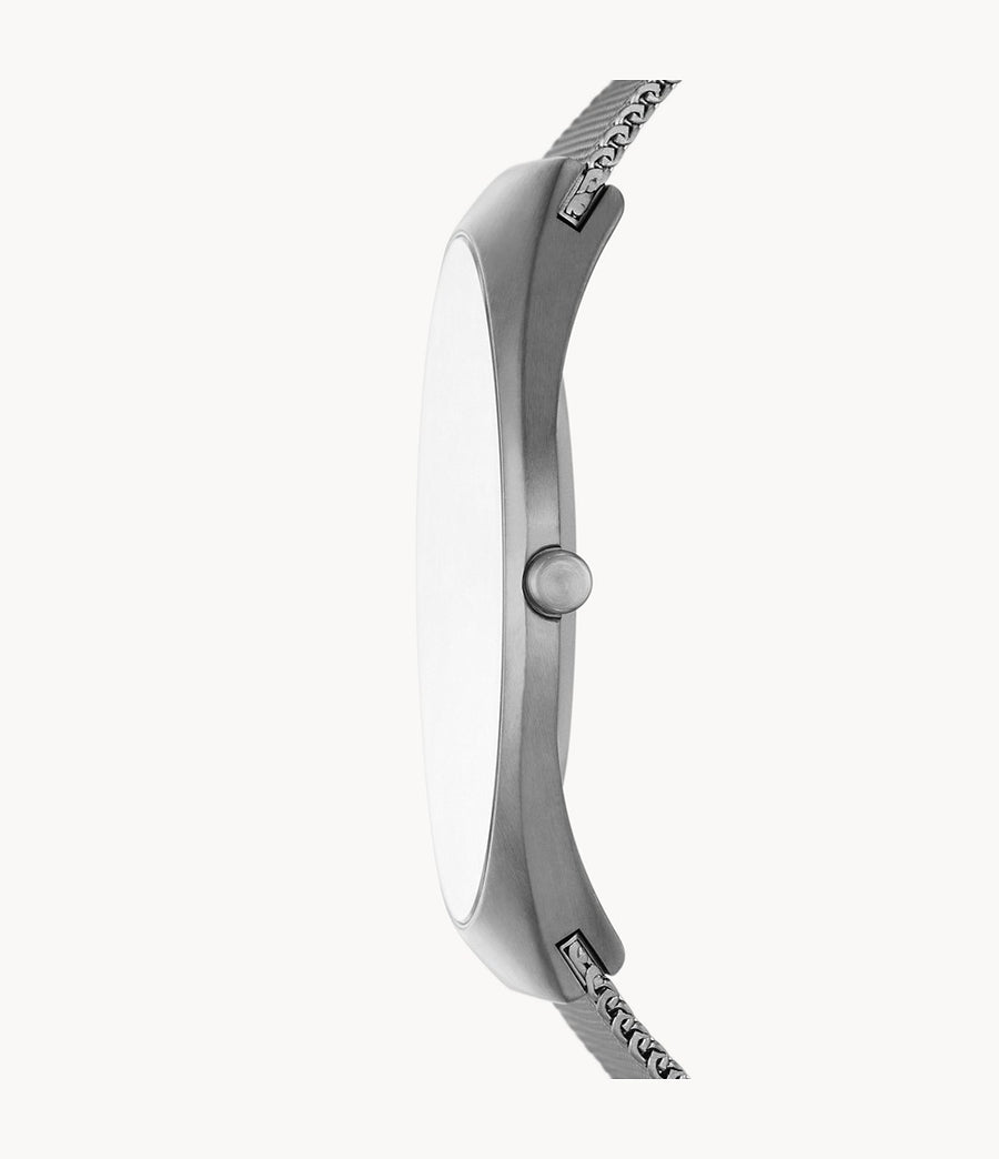 Skagen Gents Ultra Slim Charcoal Stainless Steel Mesh Watch