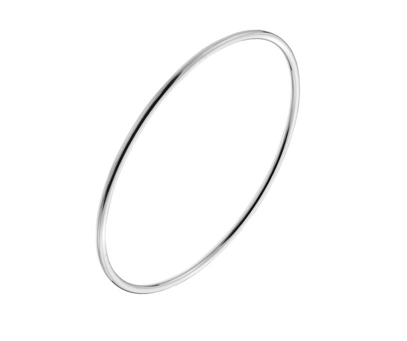 Sterling Silver Plain 2.5mm Round Bangle