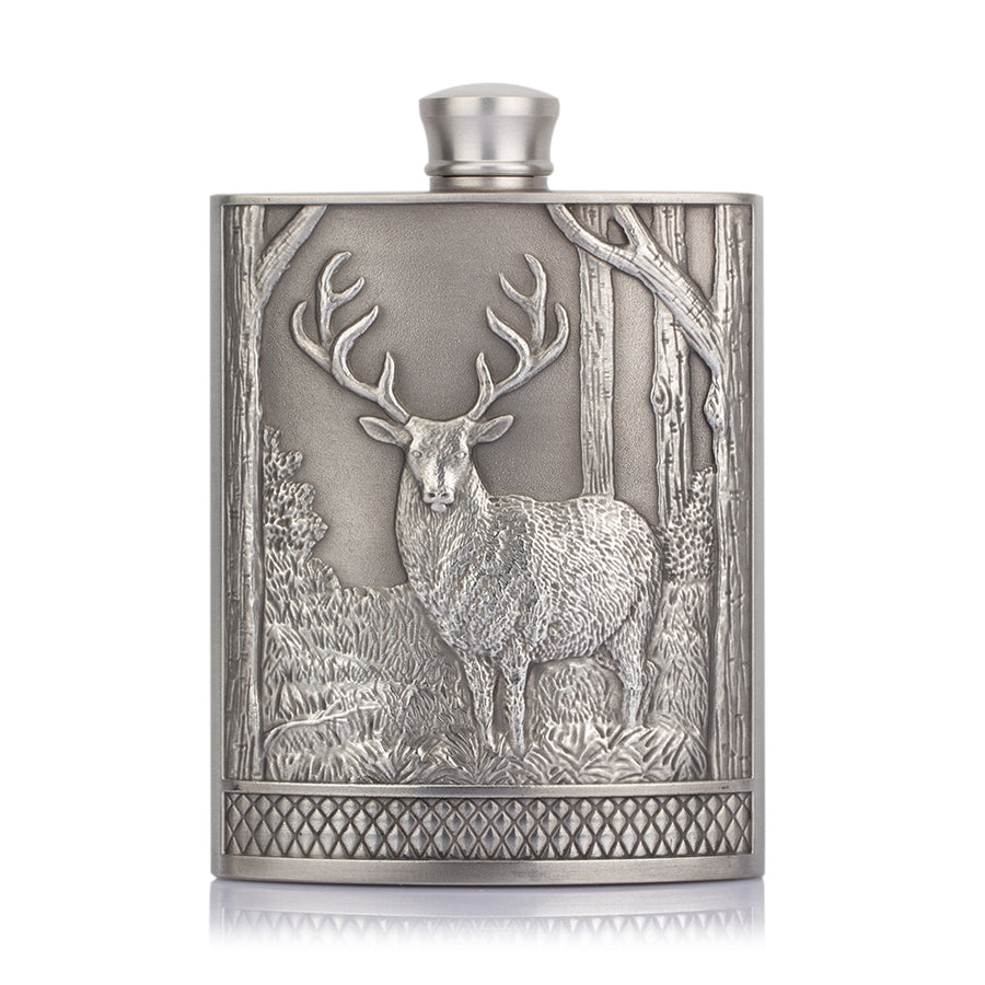 Royal Selangor Pewter Stag and Woodland Hipflask