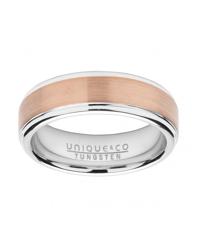 Tungsten Ring with Rose Gold Centre
