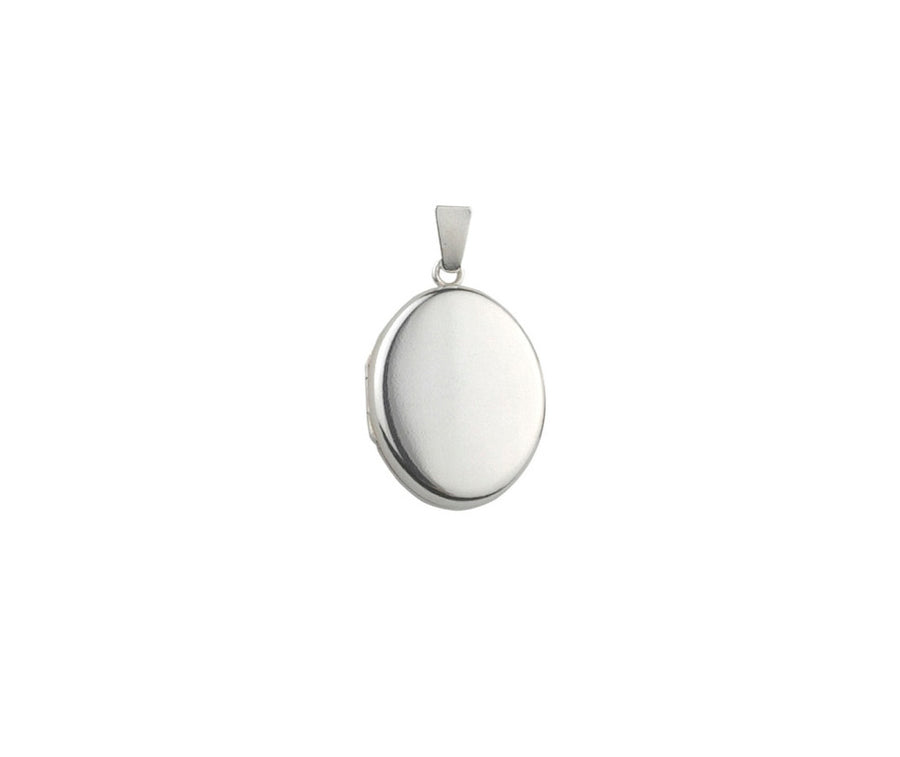 Sterling Silver Plain Medium Oval Locket