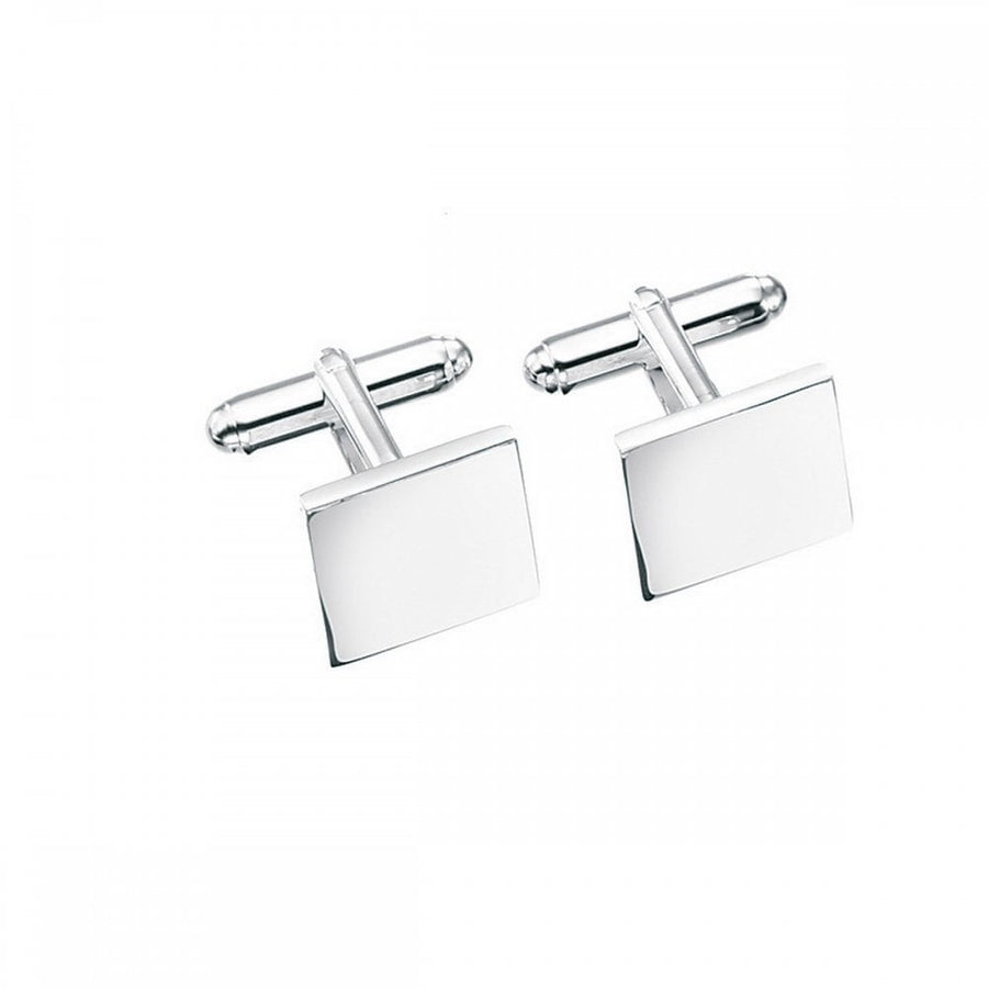 Sterling Silver Plain Square Cufflinks